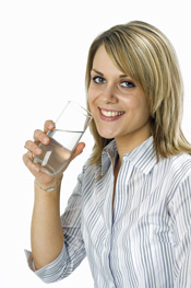claire with glass